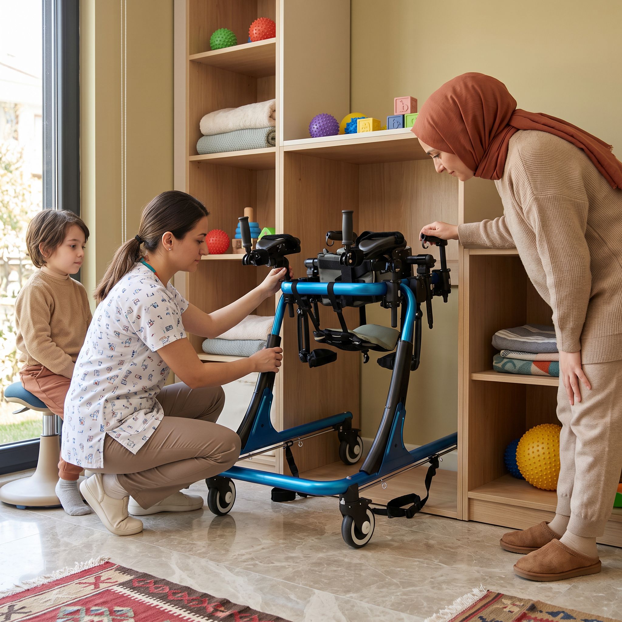 Katlanabilir ters walker için evde taşıma ve depolama hazırlığı