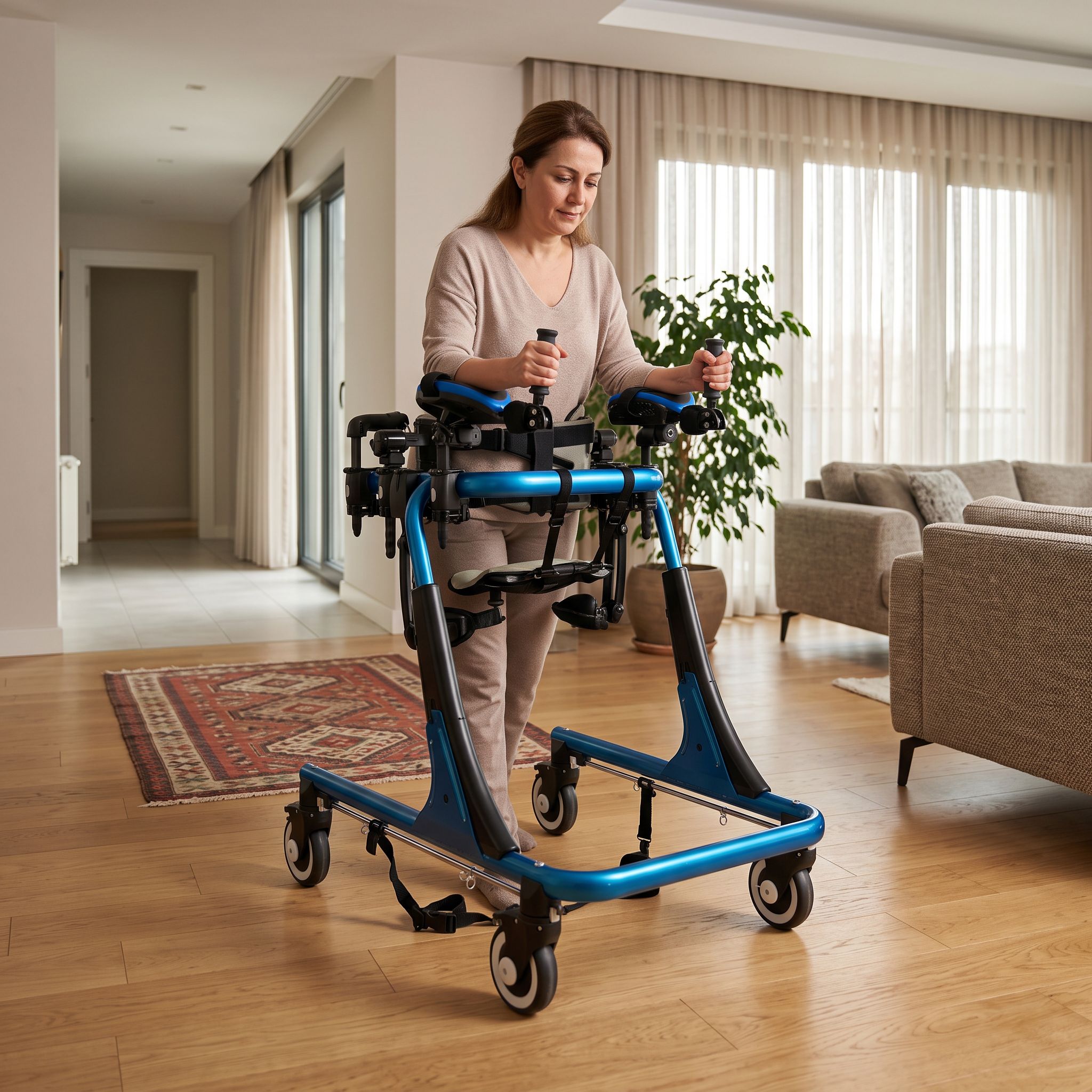 Moxie Walker ile ev içinde parke, halı ve seramik zeminlerde kullanım
