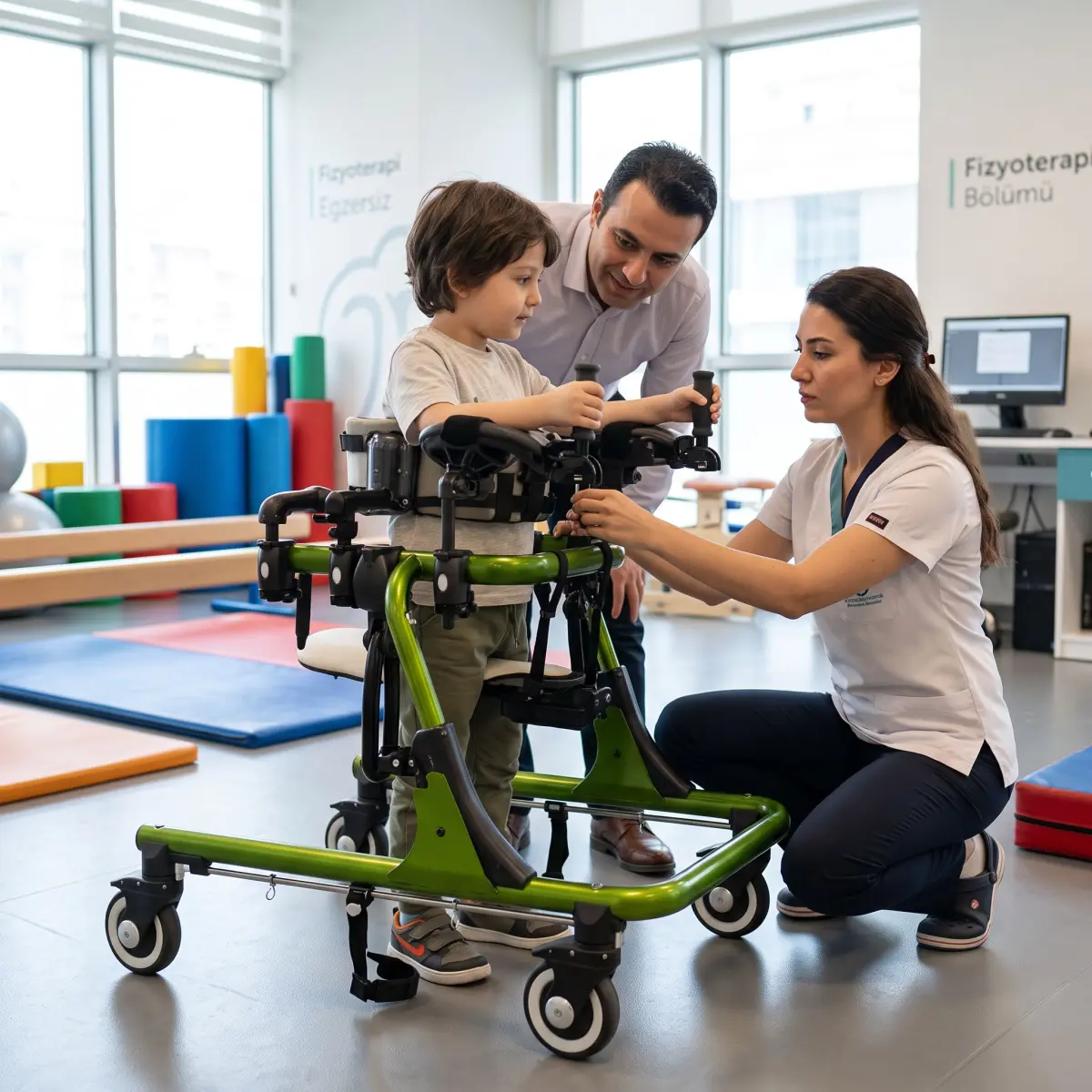 Medium ters walker tutma kolu yüksekliği ayarlanırken yapılan güvenli ölçüm